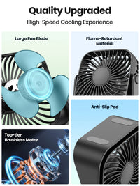 EverCool | TK-MINI – 4" USB Mini Fan, 360°, 3 Speeds, Camping & Home
