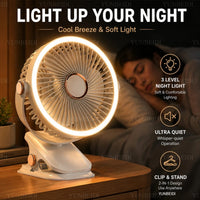EverCool | CL-LED – Clip Fan mit LED, 3 Speeds, Silent, Bedroom & Camping