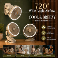 EverCool | CL-LED – Clip Fan mit LED, 3 Speeds, Silent, Bedroom & Camping