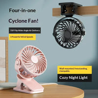 EverCool | CF-720 – Clip Fan, 720° Rotierbar, Night Lamp, USB, Outdoor