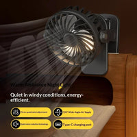 EverCool | CF-720 – Clip Fan, 720° Rotierbar, Night Lamp, USB, Outdoor