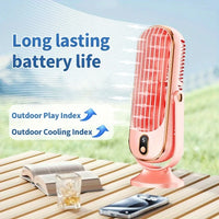 EverCool | DM-PRO – Dual Motor Desk Fan, Large Battery, Travel & Camping