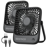 EverCool | WM-2PACK – USB Desk Fan 2er-Set, USB-C, 3 Speeds, 180° Tilt
