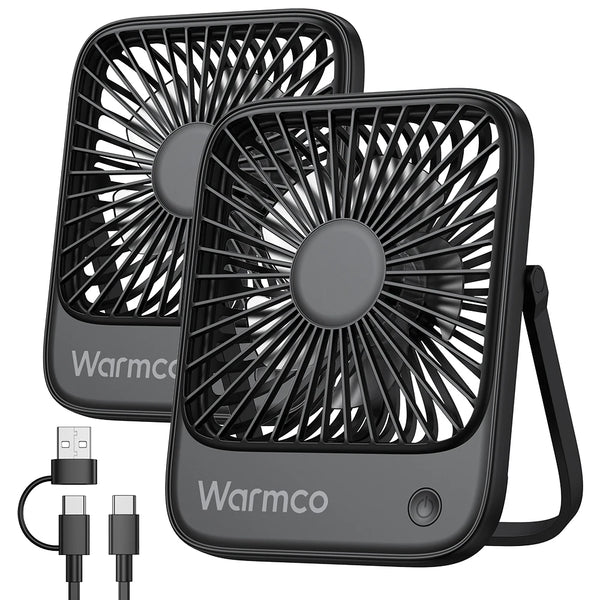 EverCool | WM-2PACK – USB Desk Fan 2er-Set, USB-C, 3 Speeds, 180° Tilt